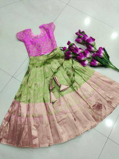 kids lehenga lichi silk  Children wear wholesaler in Surat